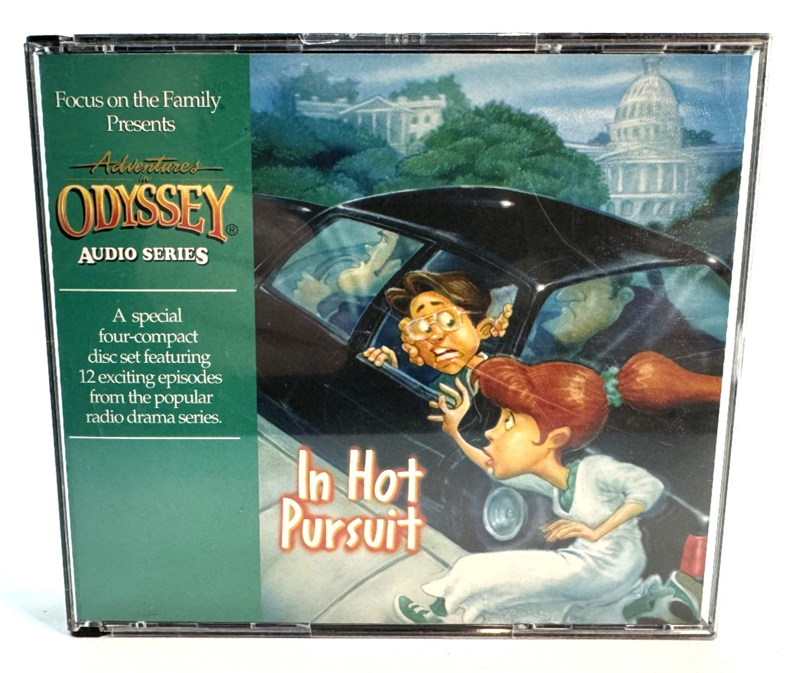 In Hot Pursuit CD Audiobook | Adventures In Odyssey Series | 4 CD Set | RARE!