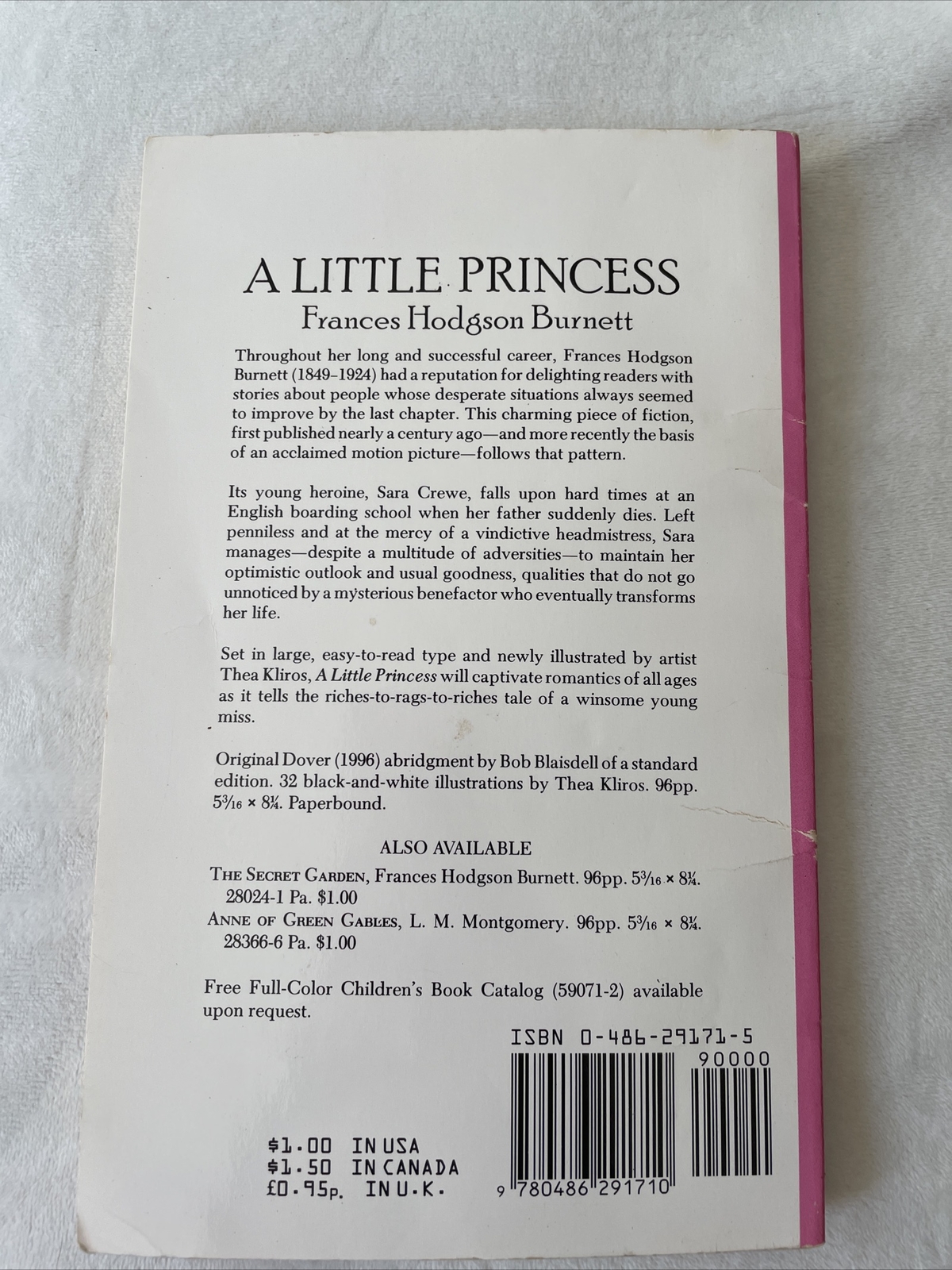 A Little Princess (Dover Children’s Thrift Classics) — Paperback