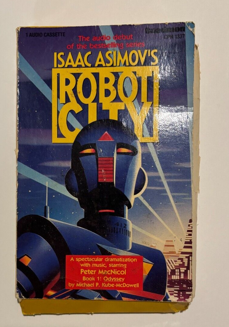 Isaac Asimov Robot City Audio Cassette Book on Tape RARE Caedmon 1988