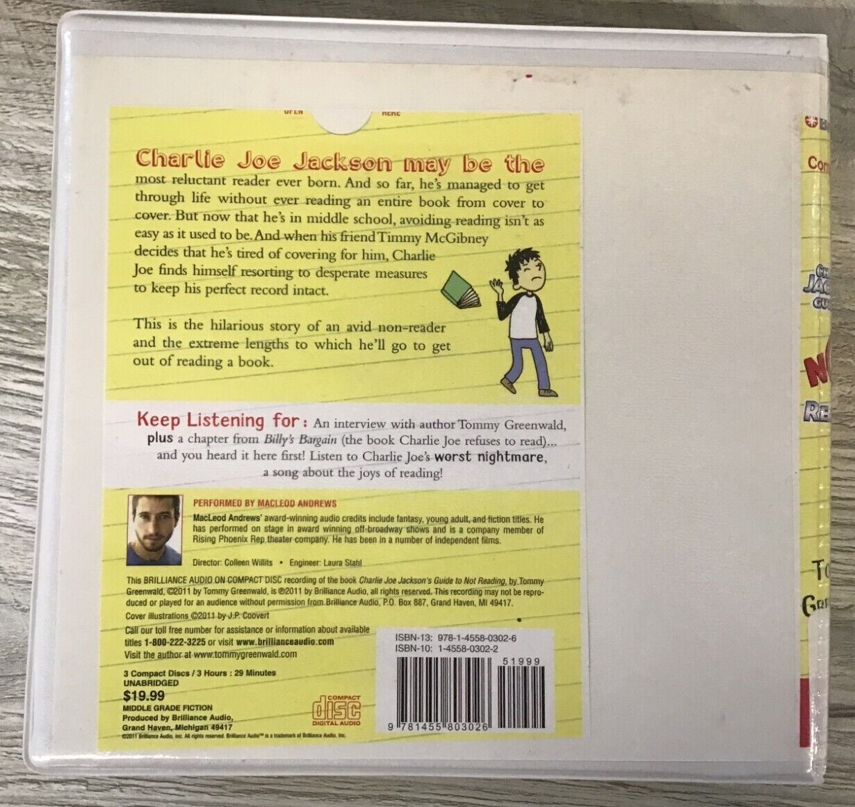 Charlie Joe Jackson’s Guide to Not by Tommy Greenwald- Unabridged CD Audiobook