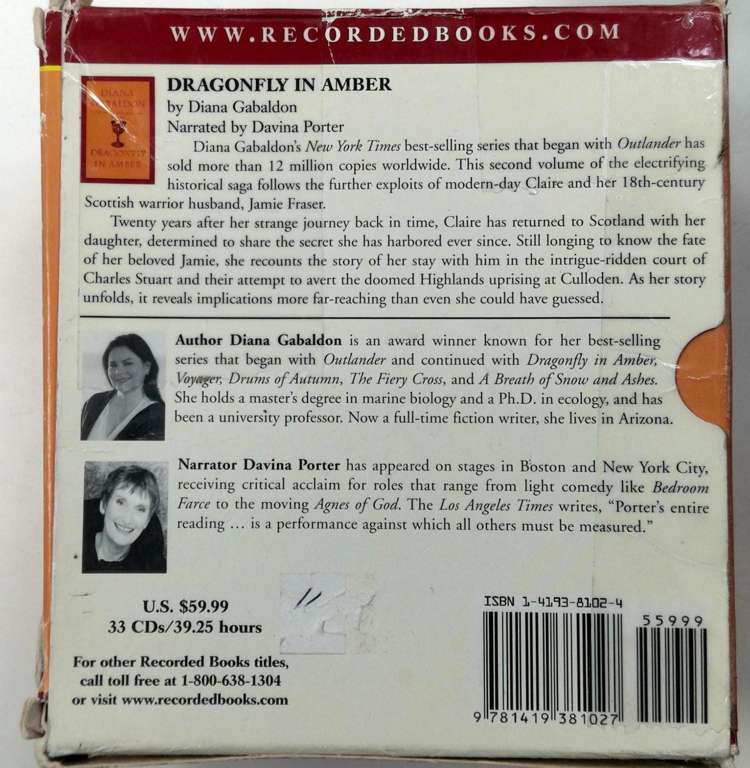 Dragonfly in Amber by Diana Gabaldon Audiobook CDs Unabridged 33 Discs