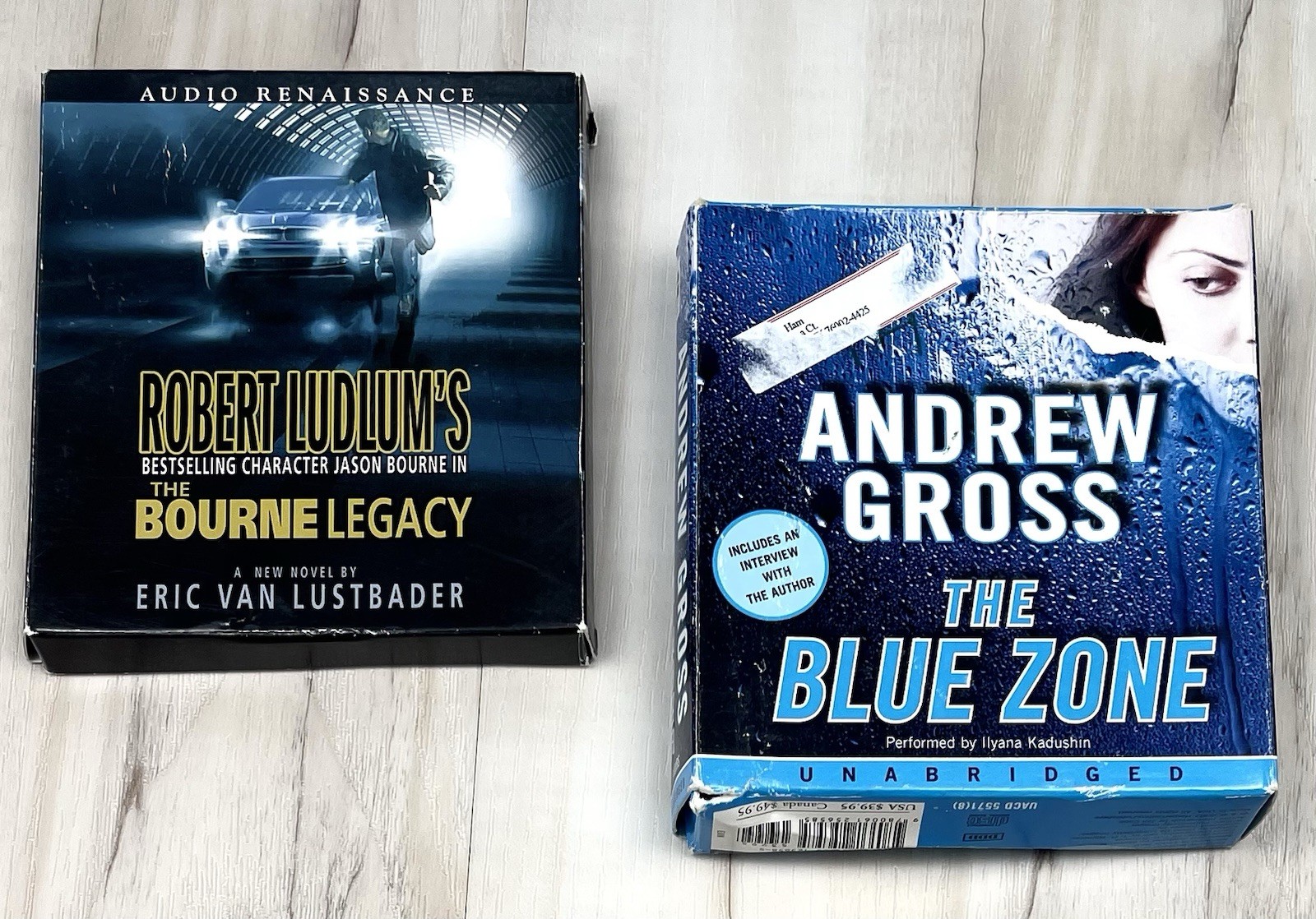Lot 2 Mystery Crime Thriller AUDIOBOOKS on CD The Blue Zone & The Bourne Legacy