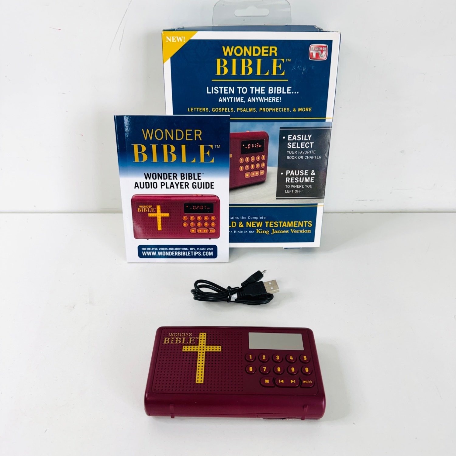 Wonder Bible KJV Talking Audio Player Rechargeable Battery King James Version