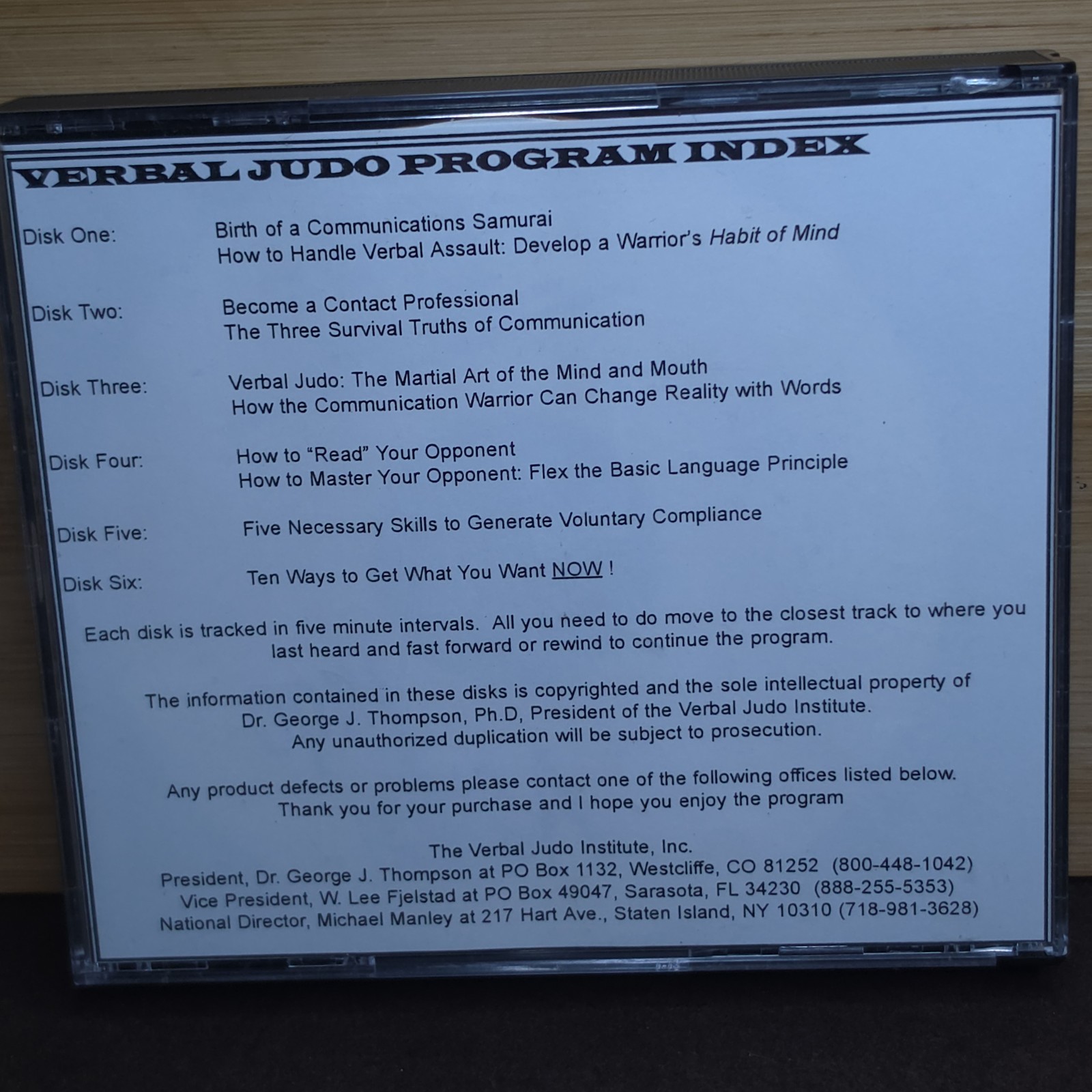 Verbal Judo George J Thompson Complete 6-CD Police De-Escalation Audio Training