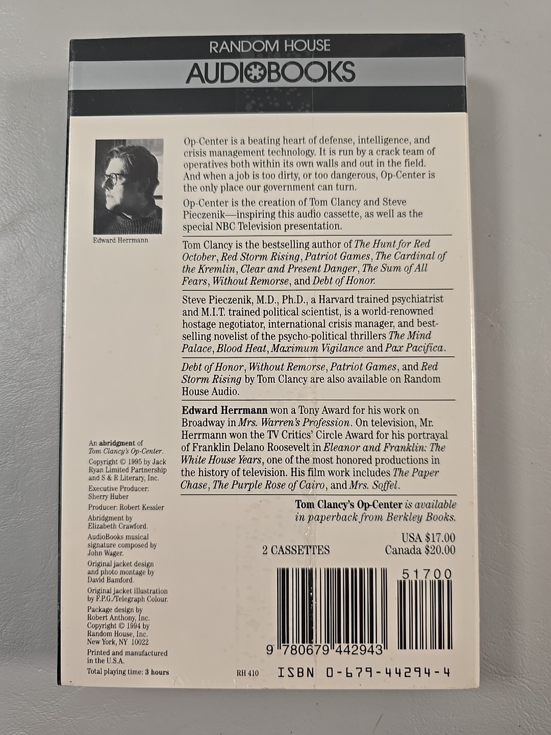 Lot of 4 Tom Clancy Audiobooks On Cassette-Op Center,Debt Of Honor,Patriot Games