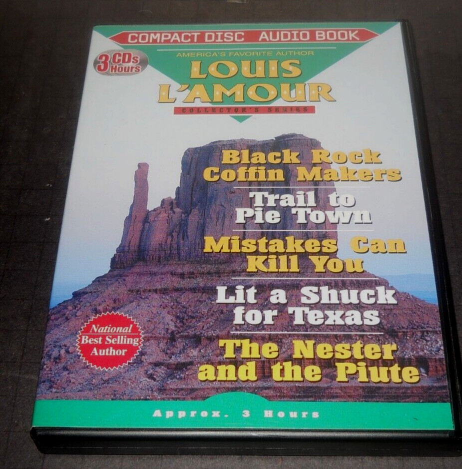 Louis L’Amour Audio Book 3 CD Set 5 Novels 3 Hours Pre-Owned (VG) free Shipping