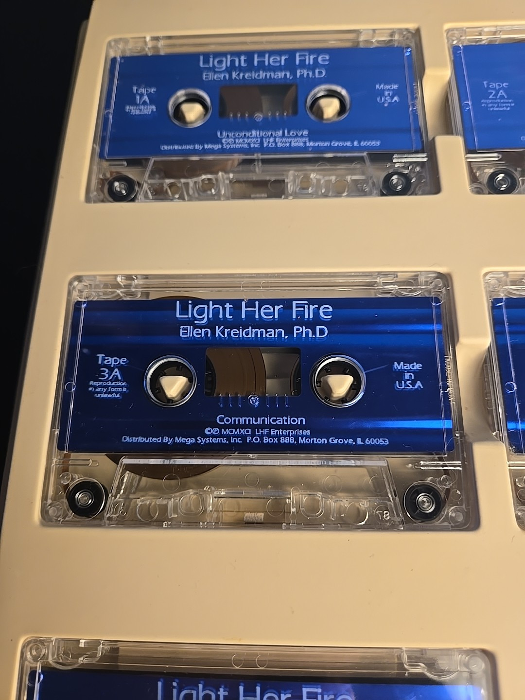 Light Her Fire A Program for Men Romance Fun by Ellen Kreidman 6 Cassette Tapes