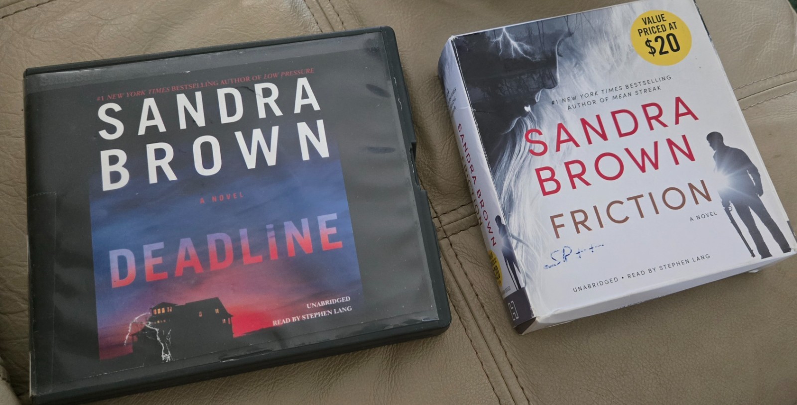 2 Audio Books by Sandra Brown — Friction and Deadline — Unabridged