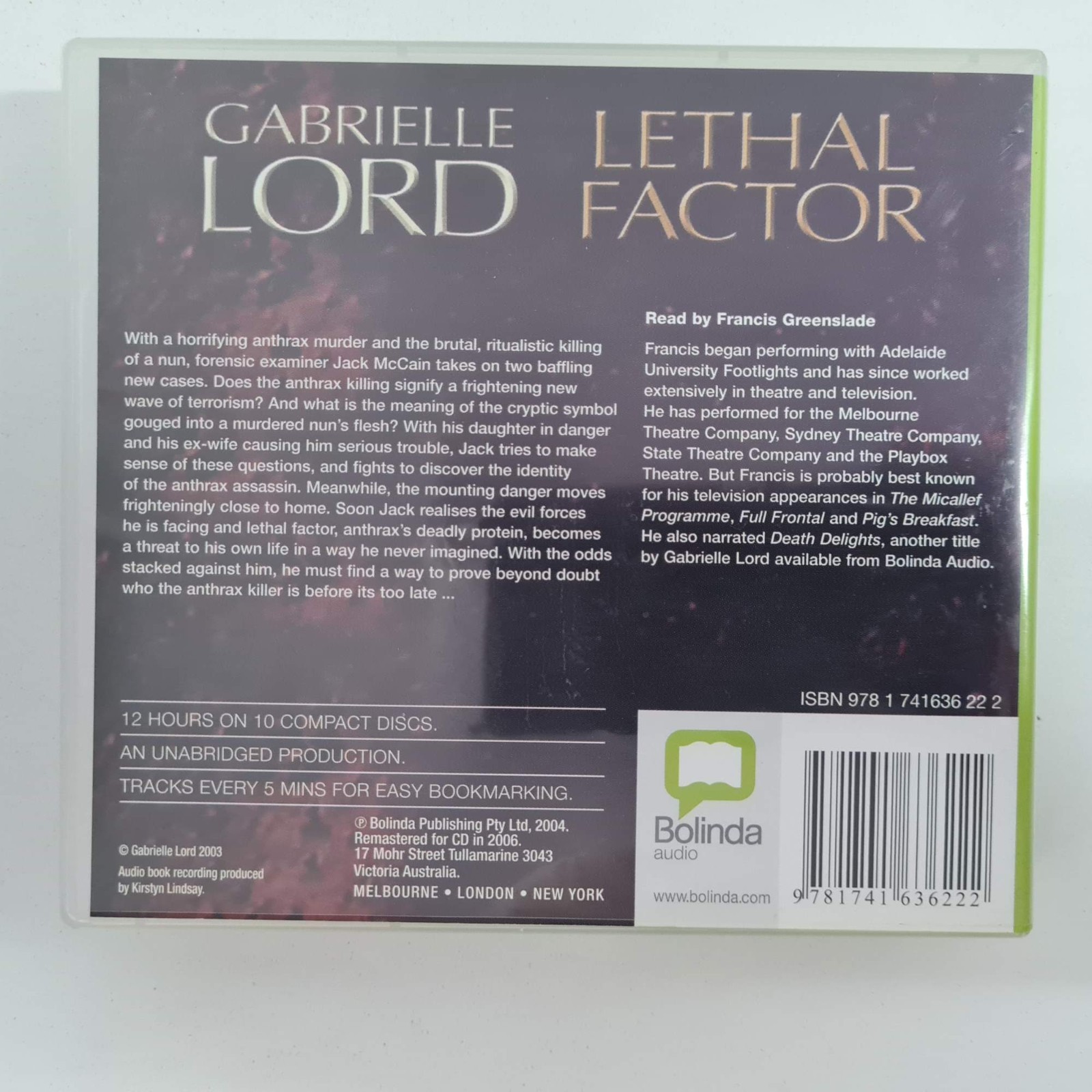 Lethal Factor by Gabrielle Lord audiobook 10 x Audio CDs Jack McCain #2
