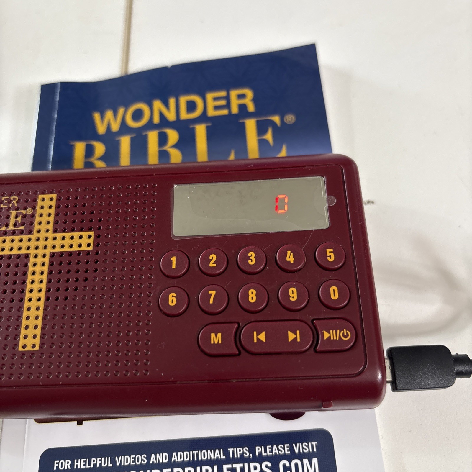 Wonder Bible Portable Audio Player W/ Charger & Manual