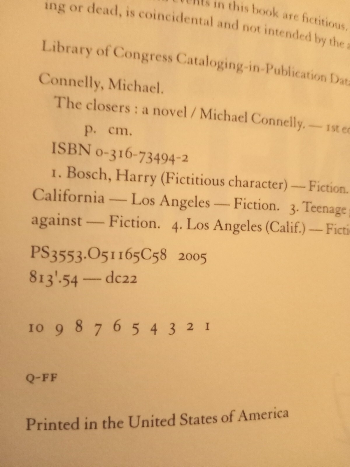 SIGNED, VG, Harry Bosch Ser.: The Closers by Michael Connelly (2005, Hardcover).