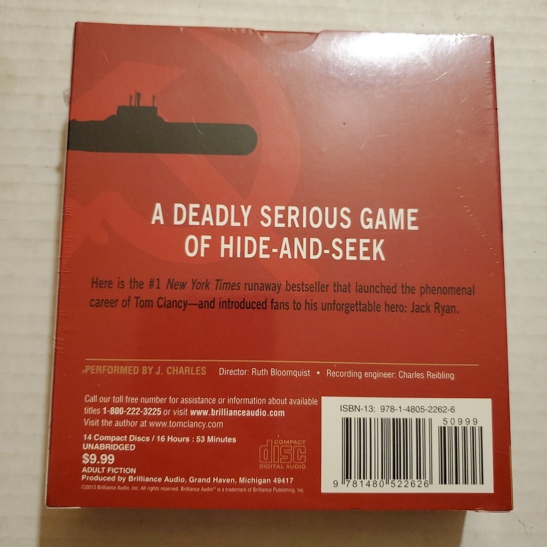 Hunt for Red October by Tom Clancy (2013, Compact Disc) New