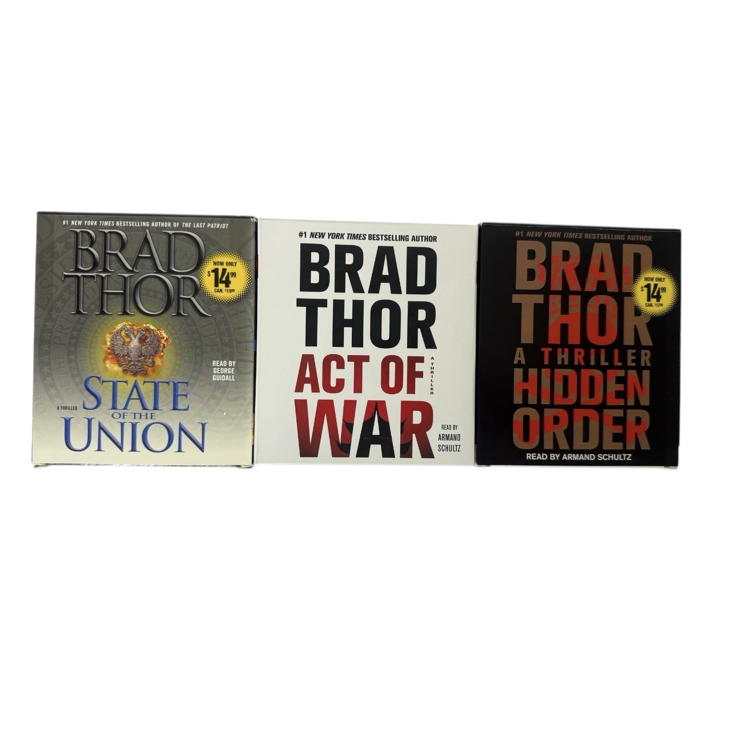 Brad Thor Lot of 3 Audiobooks on CD State of the Union Hidden Order Act of War
