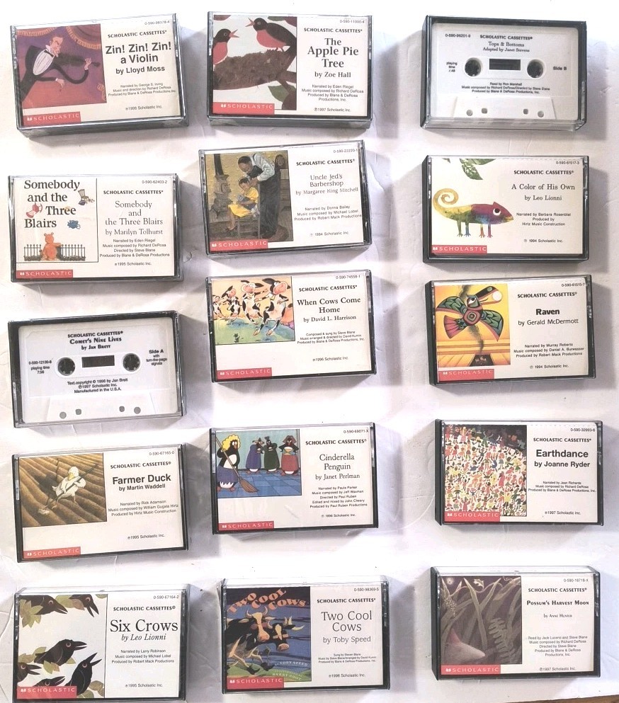 Lot Of 15 Childrens Scholastic Audiobook Vtg Cassettes 1990s 10 New, Tapes Only