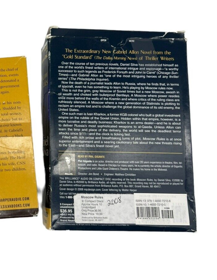 Daniel Silva Moscow Rules Unabridged Audio Book on CD #8 Gabriel Allon Series