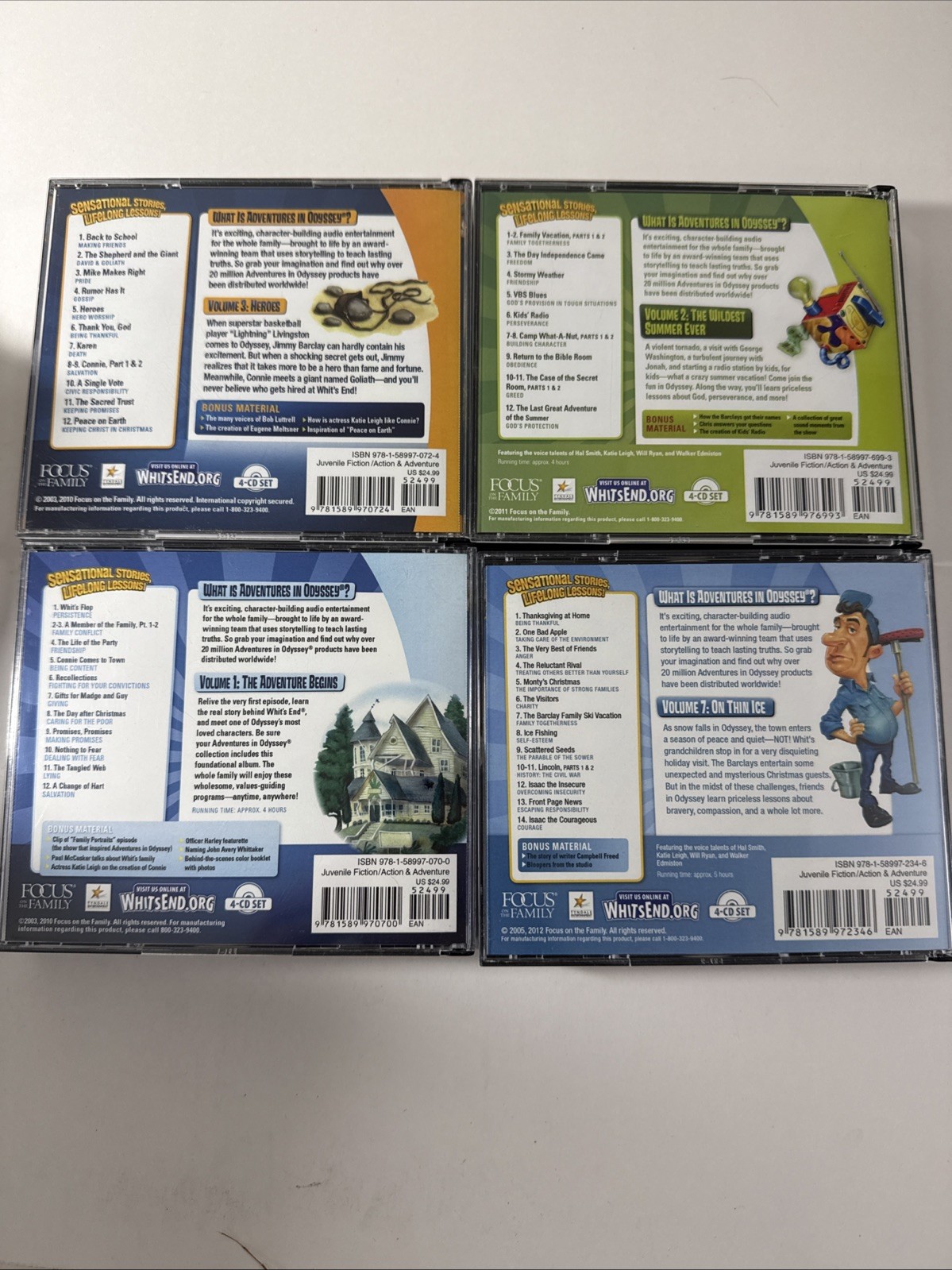 4 CD Sets (16 CDs)Adventures In Odyssey Focus On Family Audio Drama, 48 Episodes