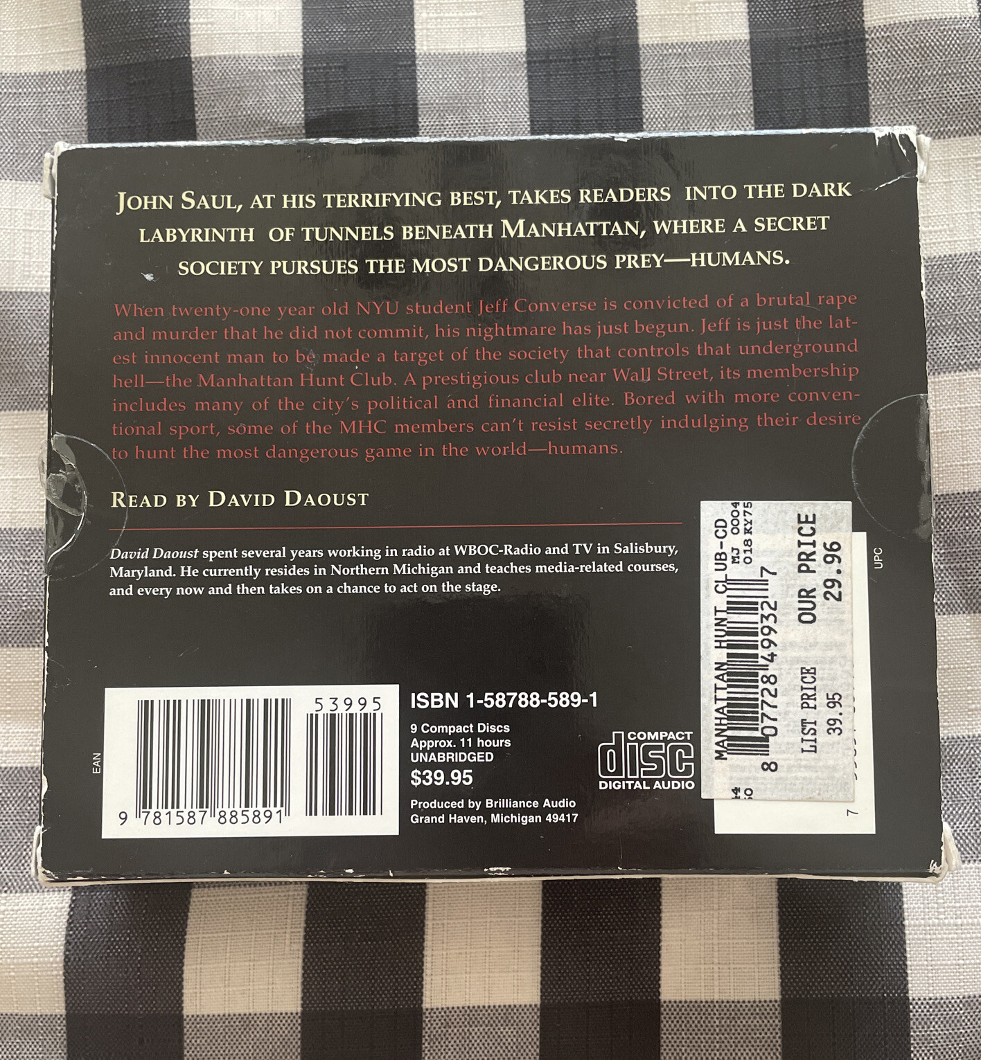 The Manhattan Hunt Club Brilliance Audio On 9 Compact Disc Unabridged John Saul