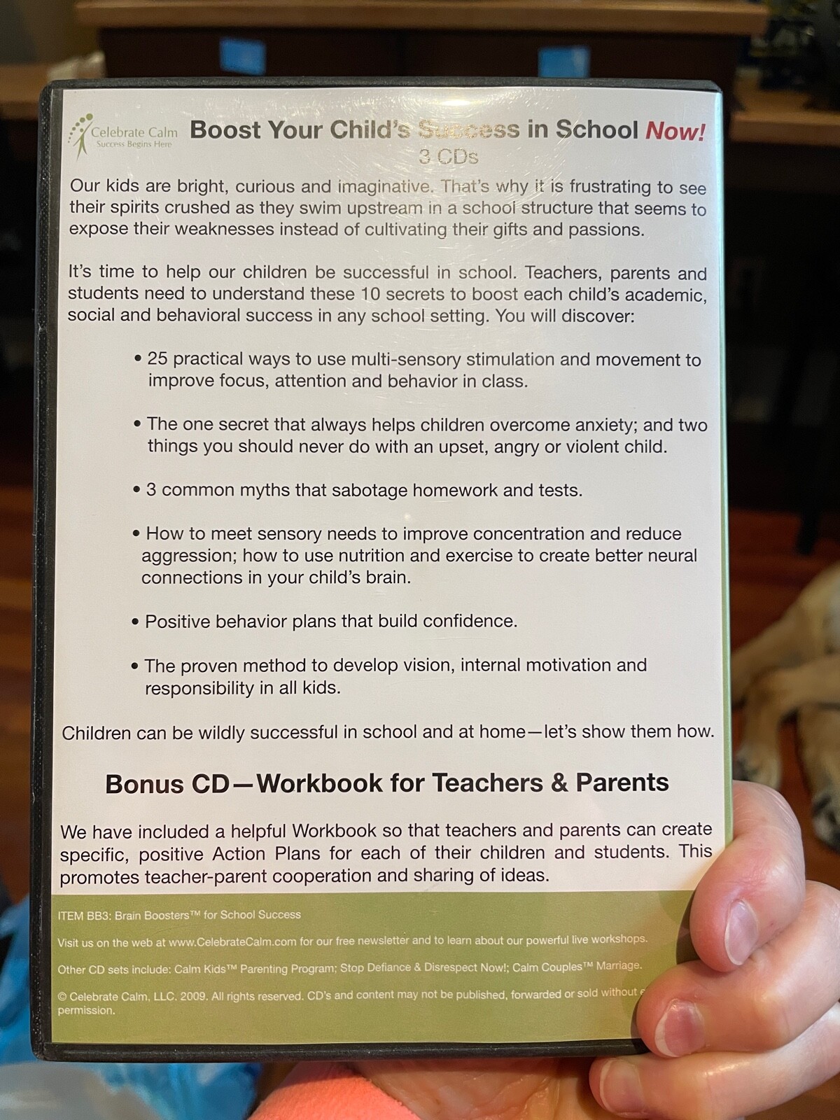Celebrate Calm 3 CD Set Brain Boosters for School Success Boost Performance