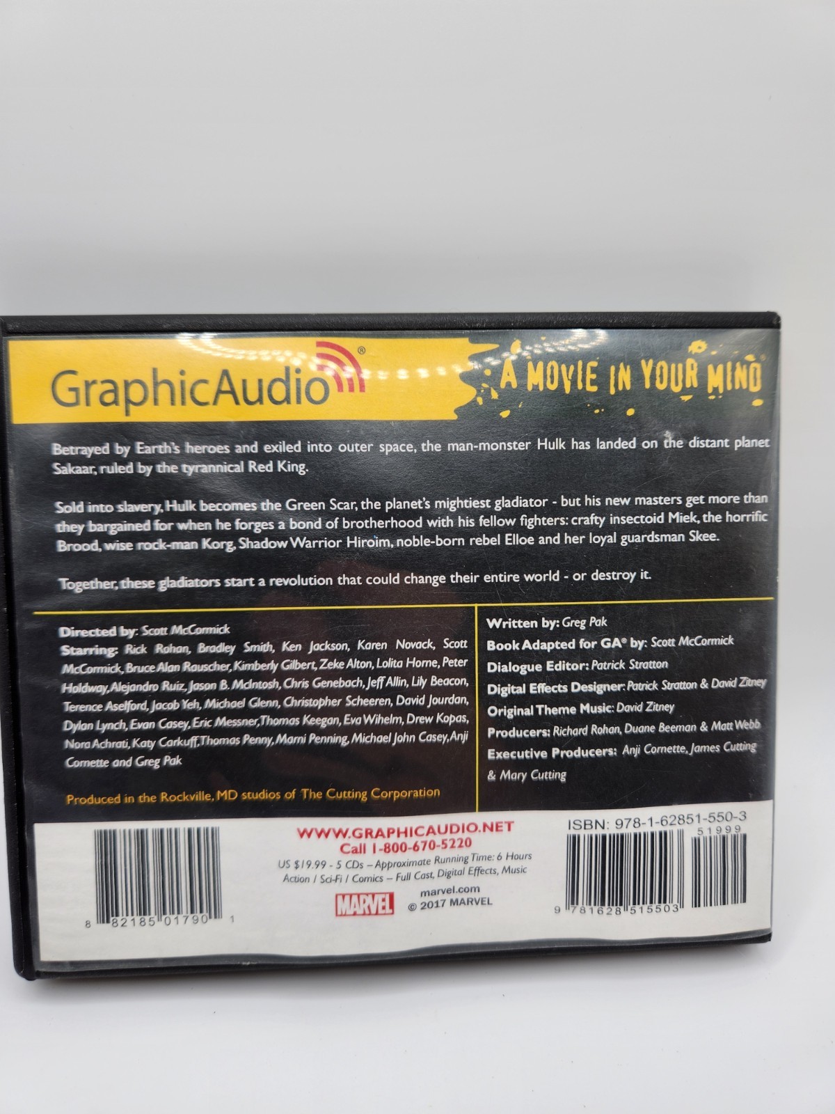 Marvel Comic GraphicAudio Planet Hulk — Greg Pak — 5 CD’s 6 hrs