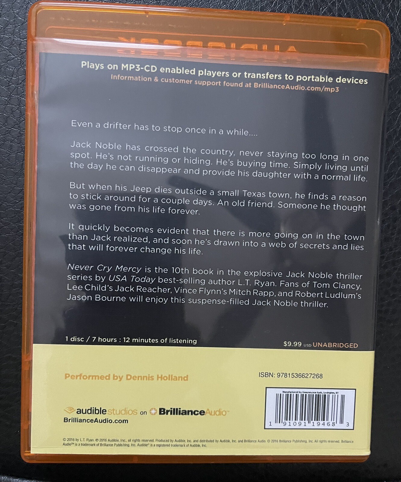 Never Cry Mercy by L.T. Ryan Performed By Dennis Holand: Audiobook/ Thriller