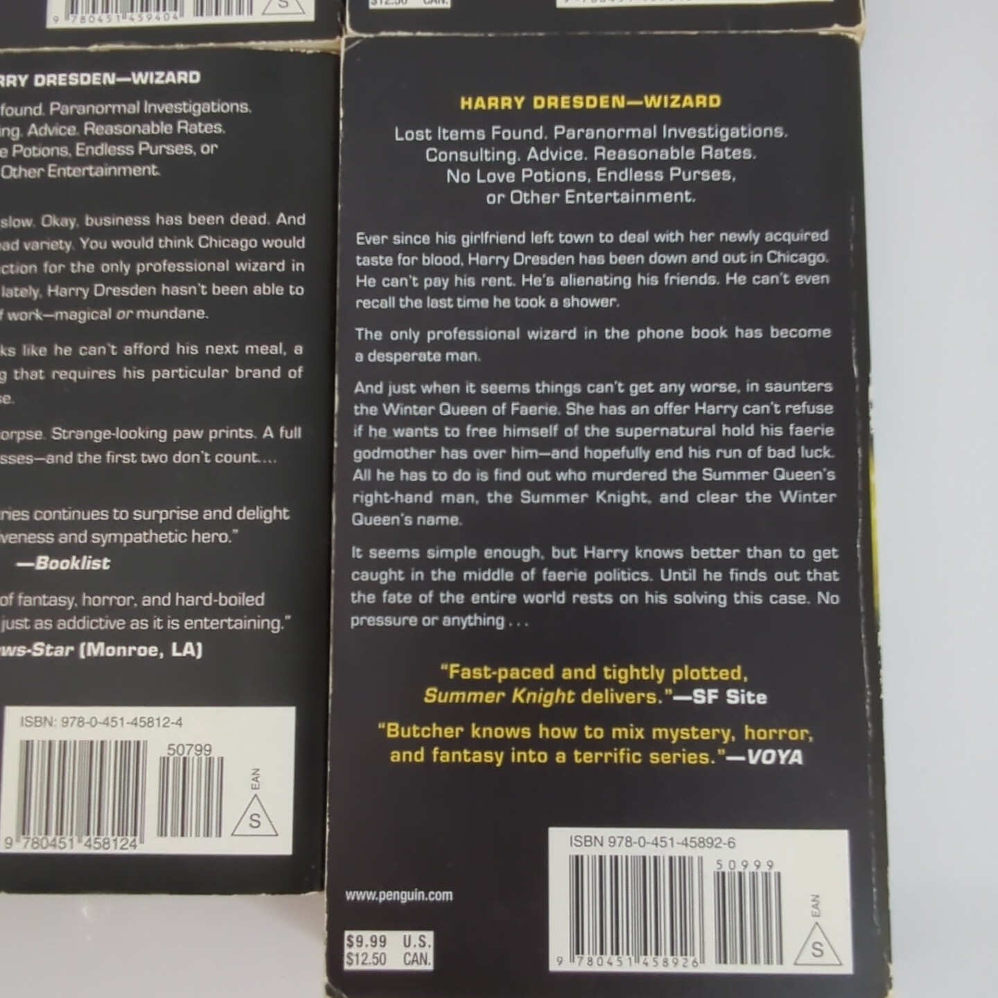 Dresden Files by Jim Butcher Fantasy Mystery Book 1, 2, 4 and 5 Storm Front +