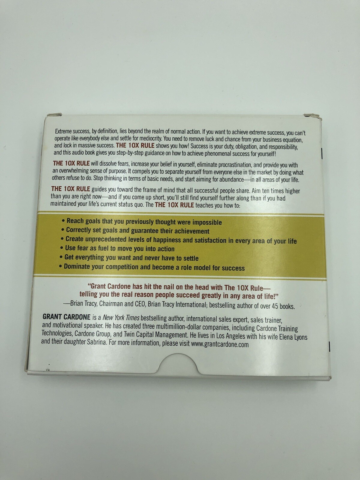 The 10X Rule: The Only Difference Between Success & Failure Grant Cardone CD Set