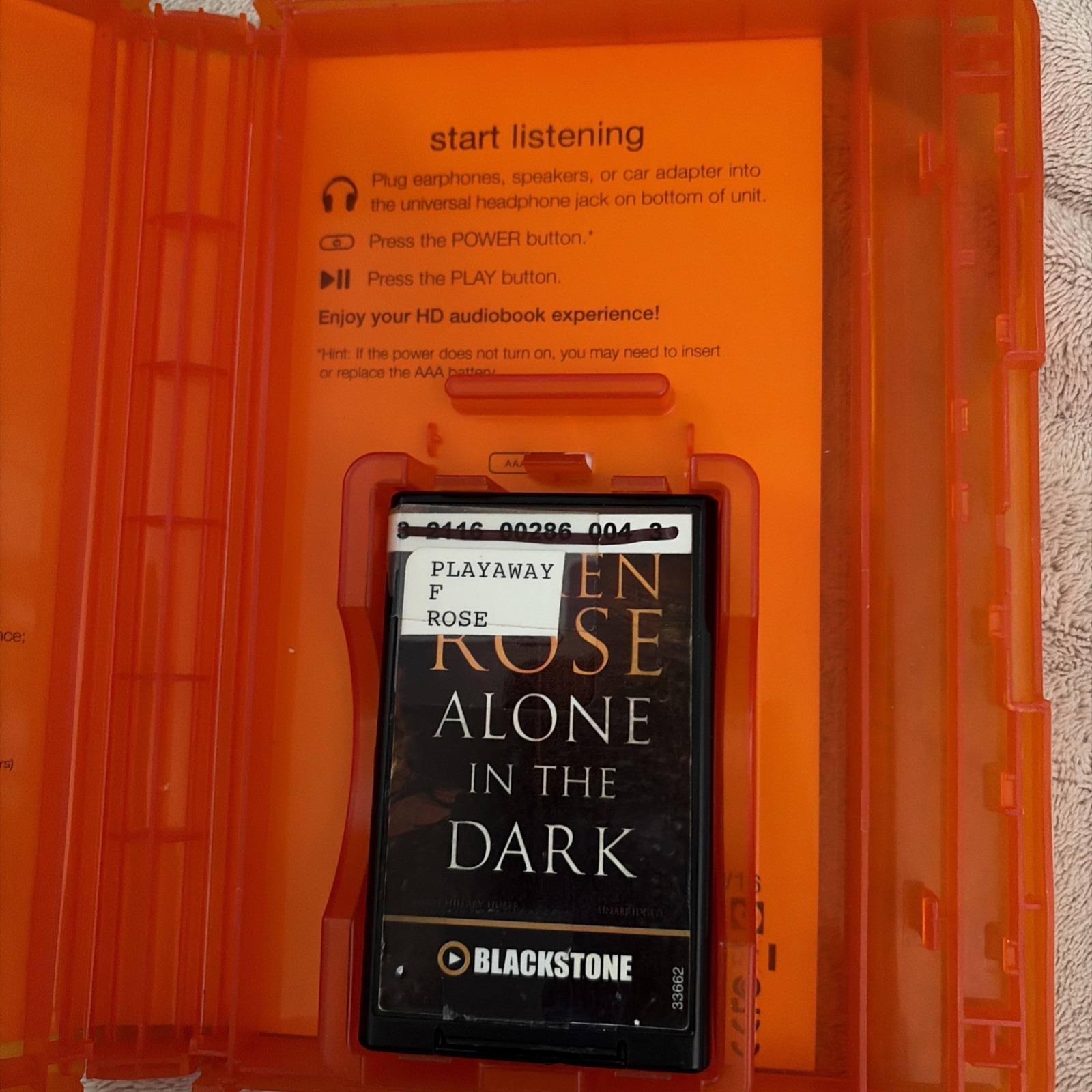 Playaway Audiobook Audio Book Ex Library — Alone In The Dark By Karen Rose