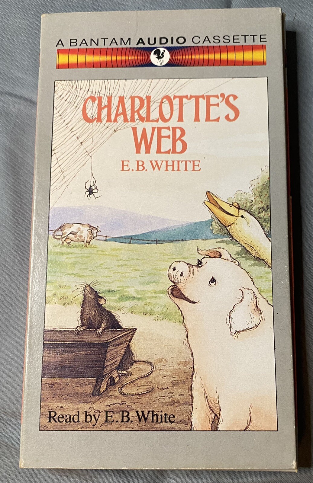 Charlotte’s Web 2 Cassette Audiobook Set Read by E. B. White Bantam Audio