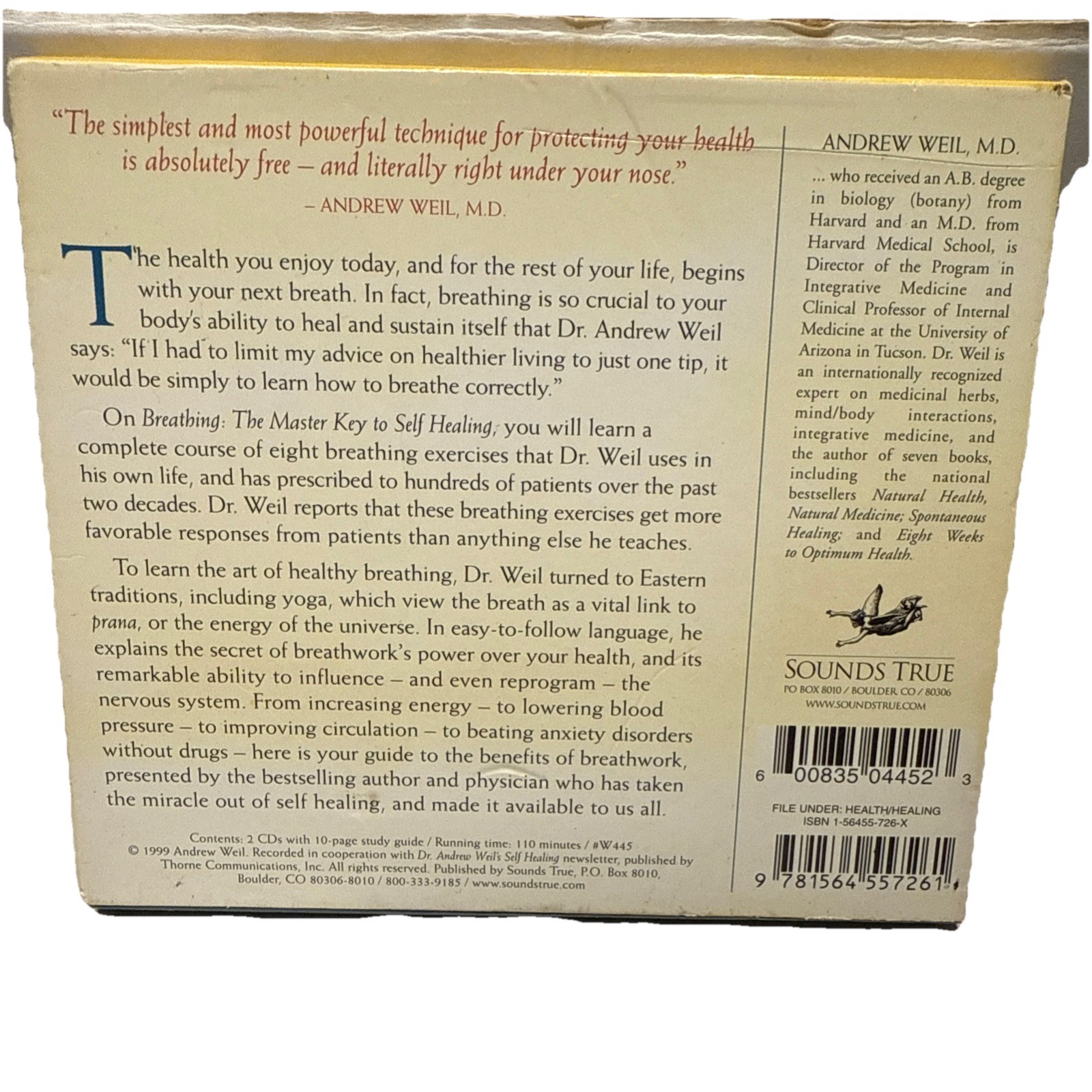 Breathing The Master Key to Self Healing Self Healing Secrets 2 CDs Andrew Weil