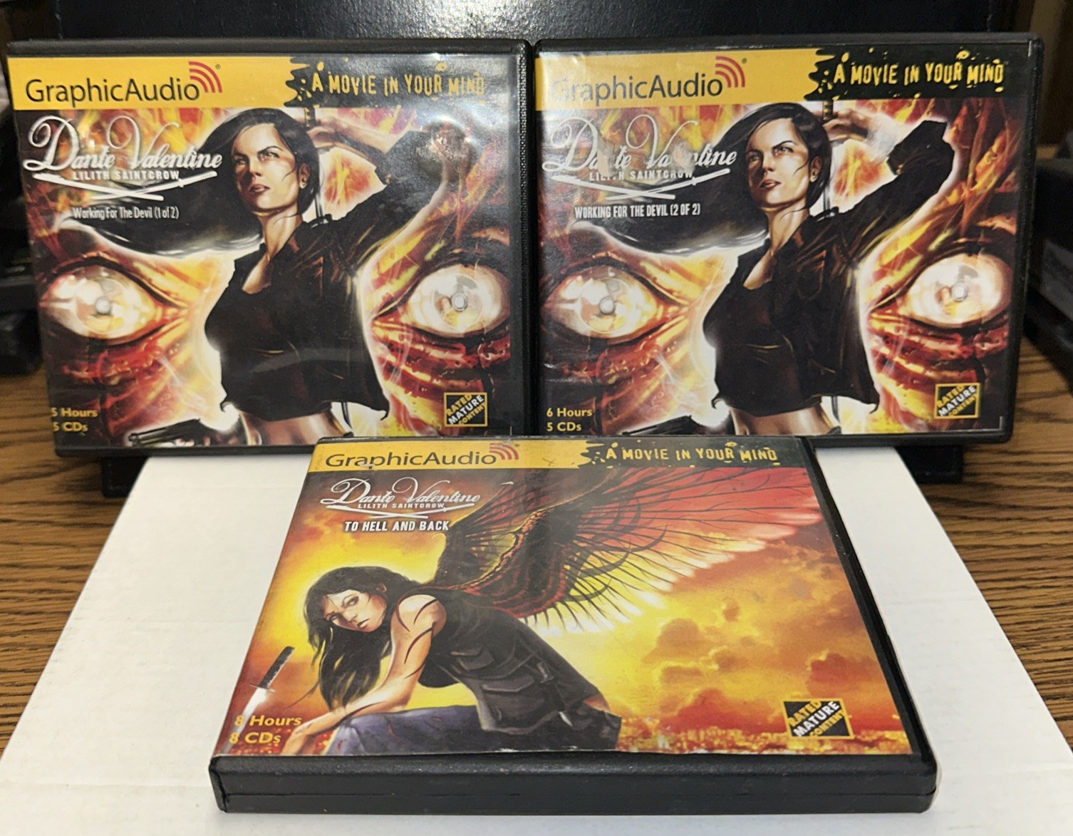 Lot Of (3) Dante Valentine Audio Books CD Working For The Devil 1&2 & Hell & Ba