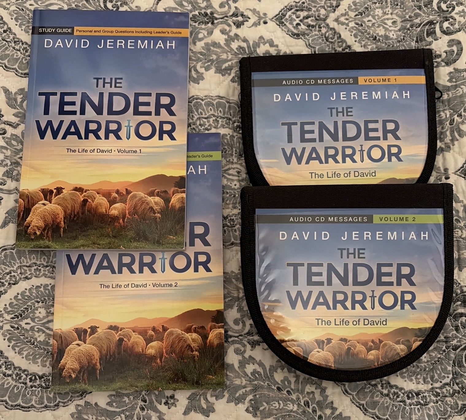 David Jeremiah The Tender Warrior The Life of David Vol 1&2, w/study Guides