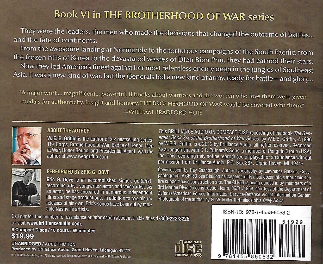 The Generals: Book VI — Brotherhood of War by W.E.B. Griffin (CD, Unabridged)