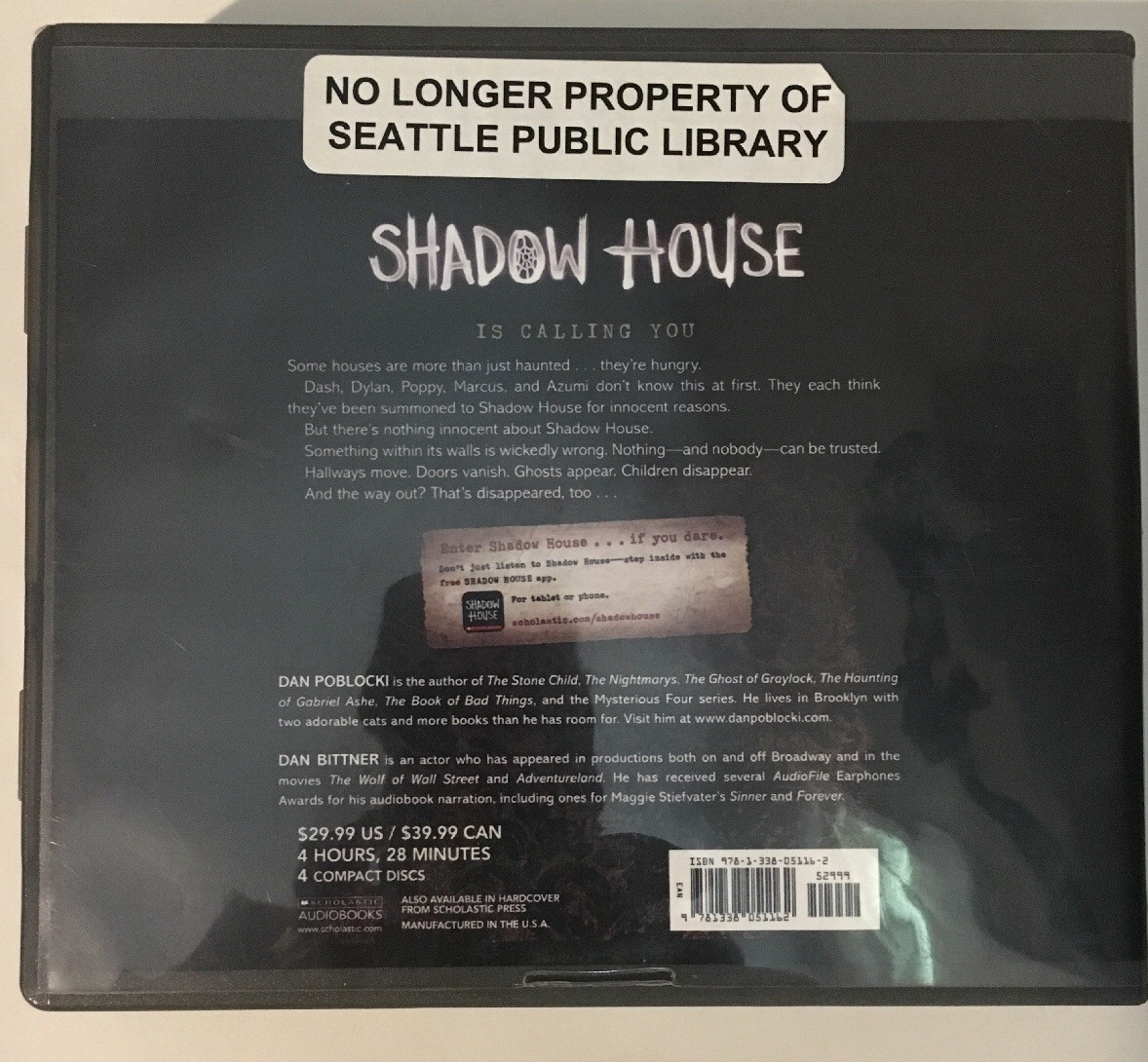 Shadow House, The Gathering by Dan Poblocki, Unabridged Audiobook on CD