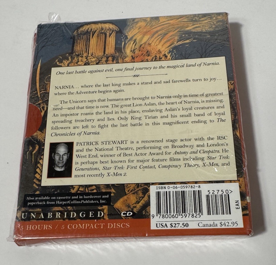 The Chronicles of Narnia The Last Battle C. S. Lewis 2004 5-CD Unabridged New