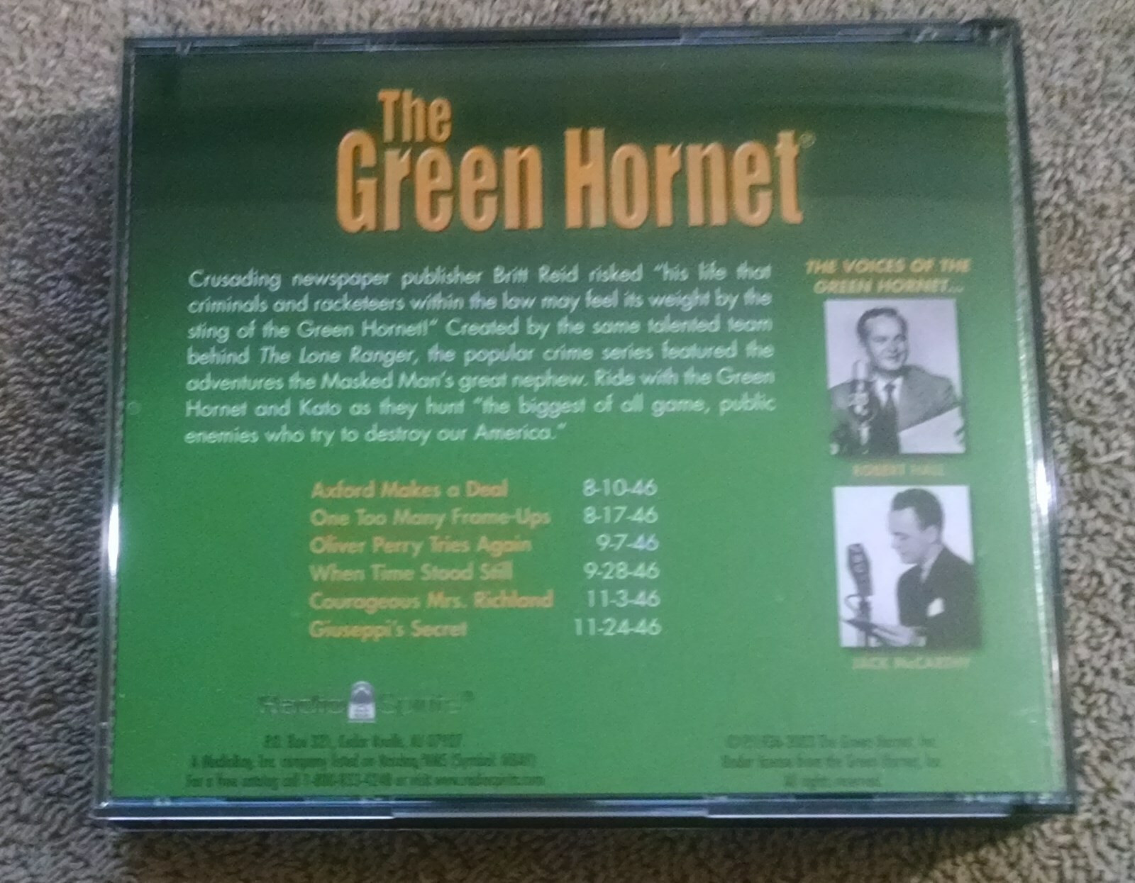 The Green Hornet 3-CD Radio Spirits VG+