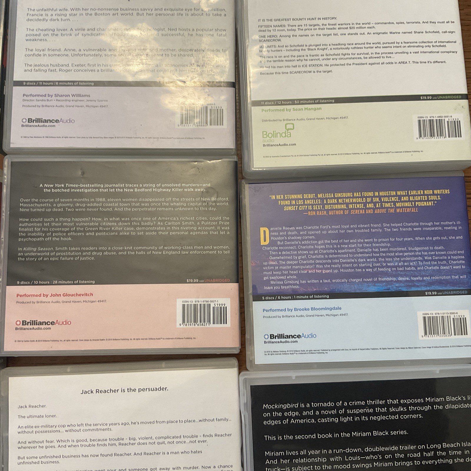 Audiobook Lot Of 15 RANDOM Mystery Crime Apocalyptic Fantasy And More!