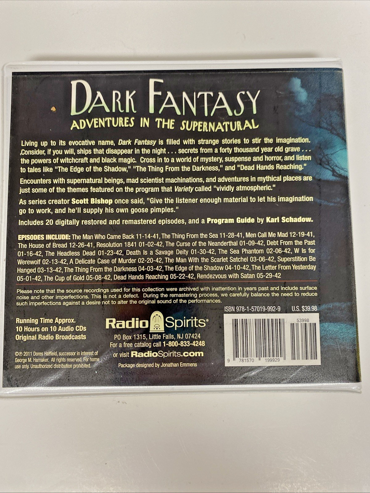 Dark Fantasy: Adventures in the Supernatural (Audio CD x 10, 2011 Radio Spirits)