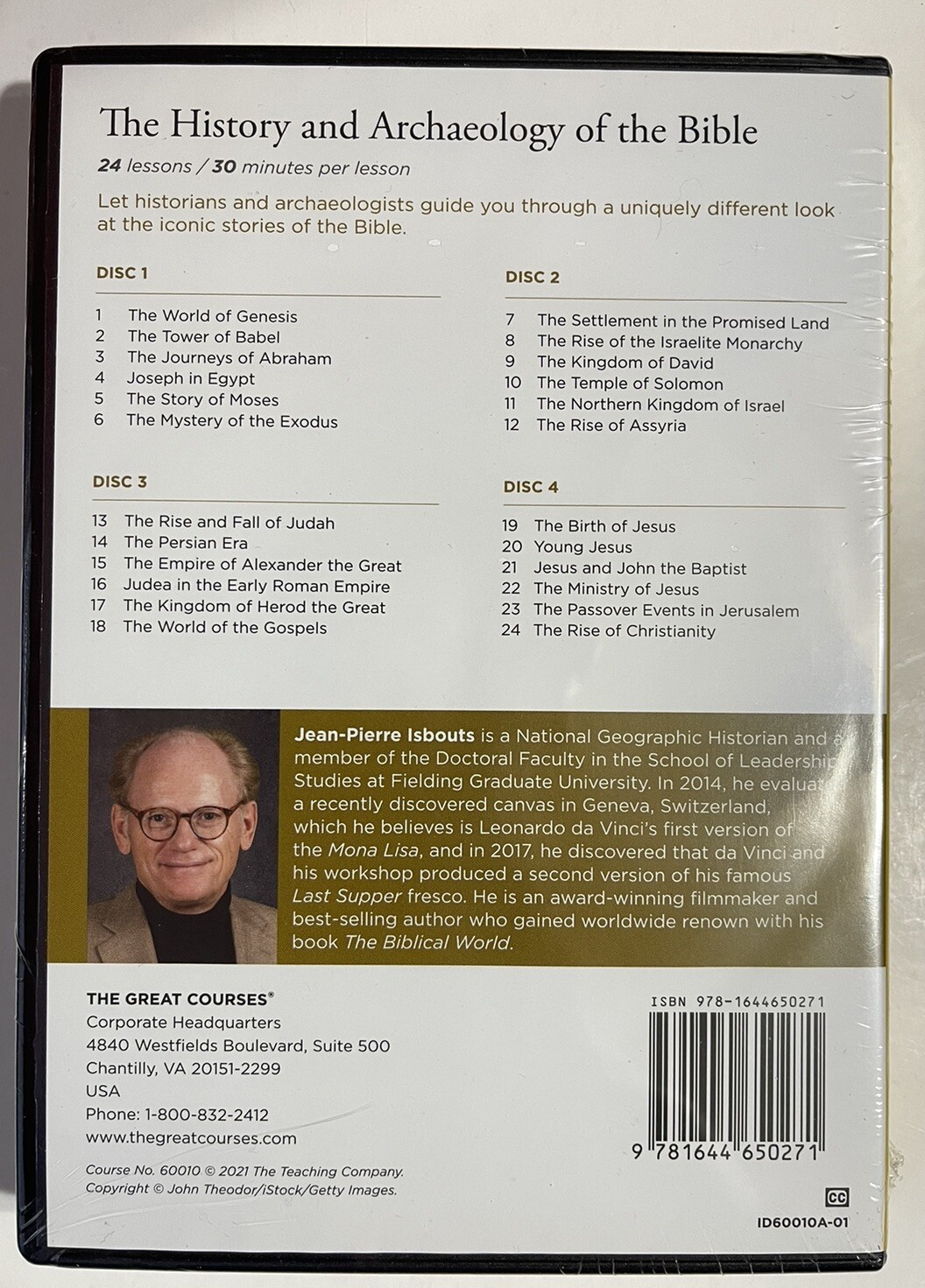 DVD The History And Archaeology Of The Bible By Jean-Pierre Isbouts NEW Israel