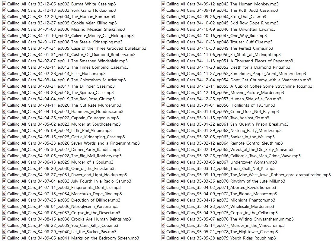 CALLING ALL CARS 296 Unique Oldtime Radio Shows MP3 On USB Flash Drive