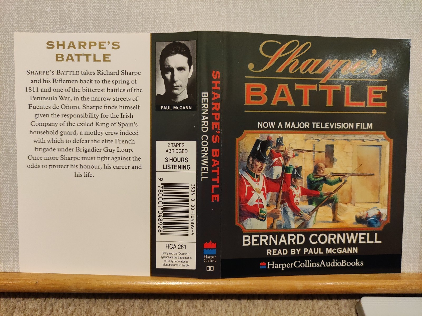 AUDIO BOOK Bernard Cornwell SHARPE’S BATTLE read by Paul McGann 2 x Cassettes