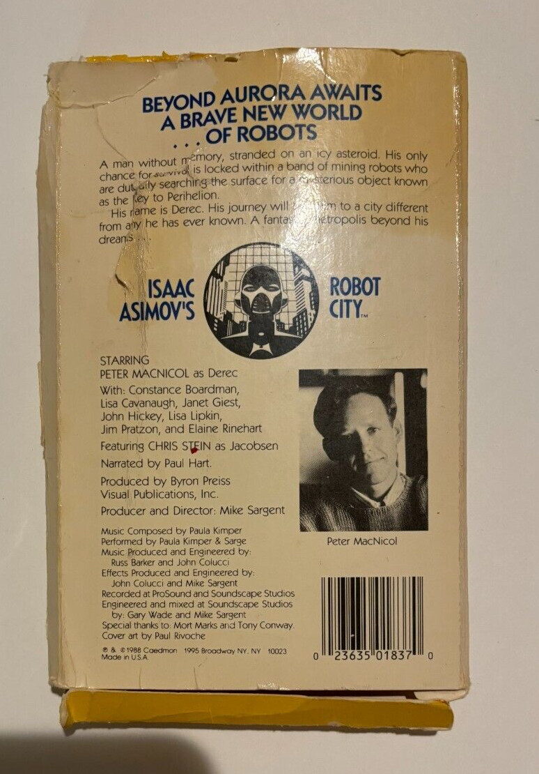 Isaac Asimov Robot City Audio Cassette Book on Tape RARE Caedmon 1988