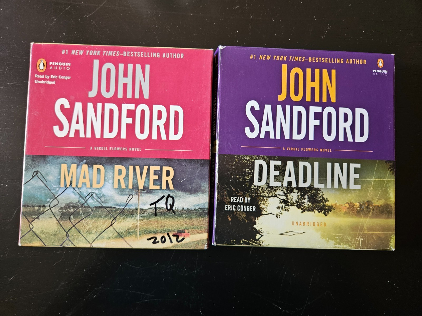 John Sandford 2 Audio CD Books: Deadline, Mad River free shipping
