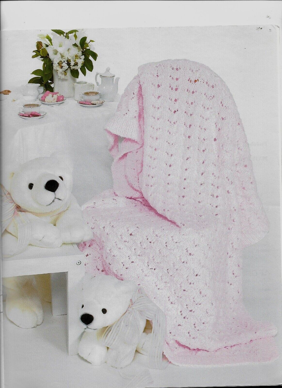 USED TEA FOR TWO BABY AFGHANS 6 DESIGNS LEISURE ARTS KNITTING PATTERN BOOK