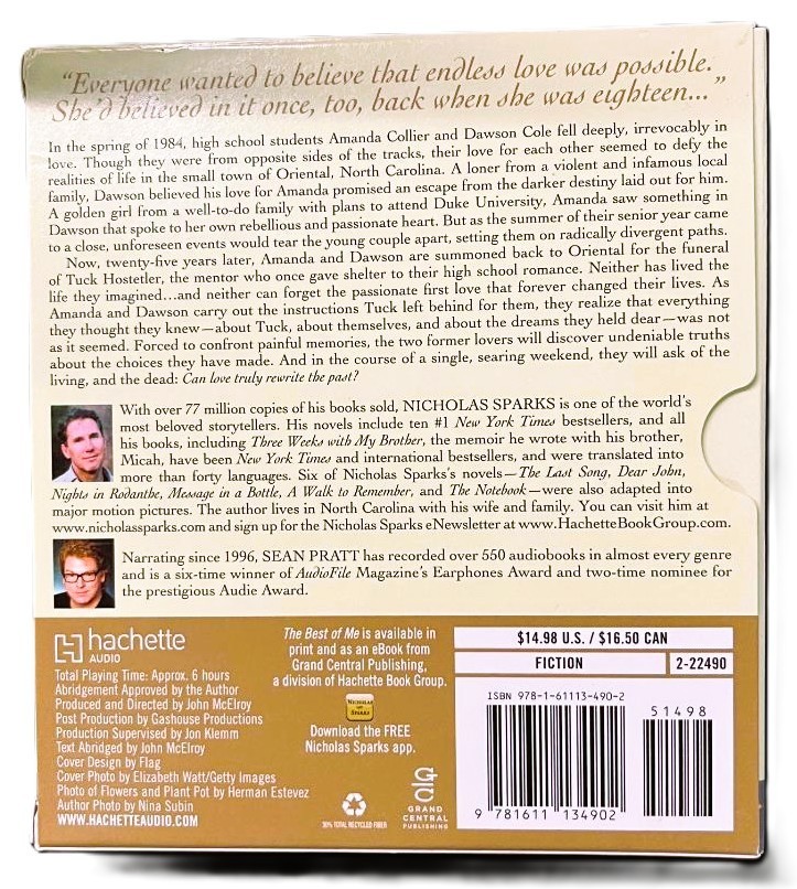 Audiobook on 5 CD’s The Best of Me Nicholas Sparks Sean Pratt Abridged VG+