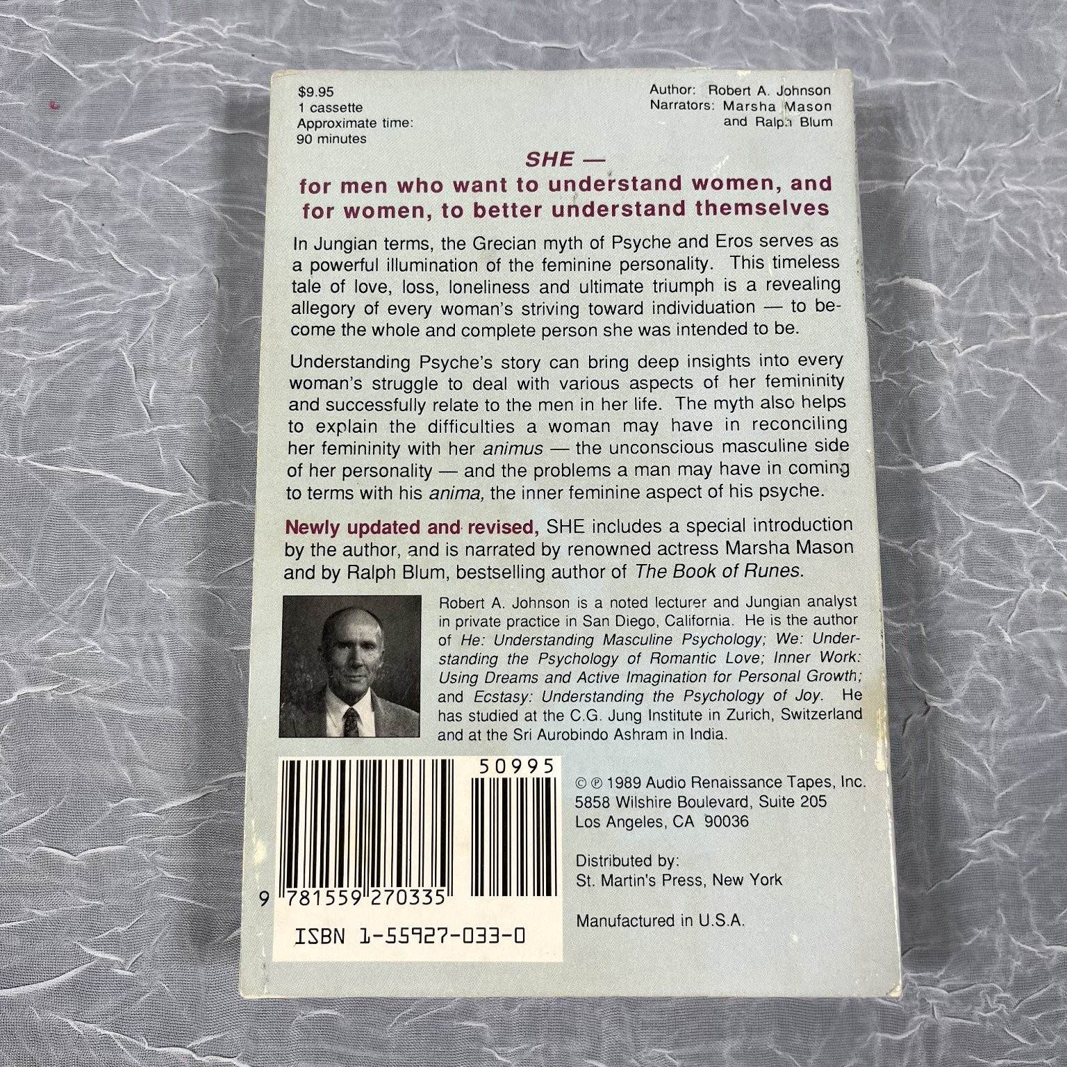 She by Robert A. Johnson Audiobook Cassettes Unabridged 1 Tape