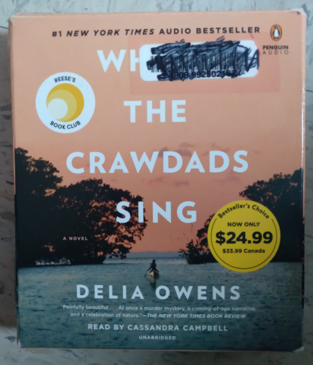 «Where the Crawdads Sing» by Delia Owens (Penguin, Audiobook, 2018) Ex-Library