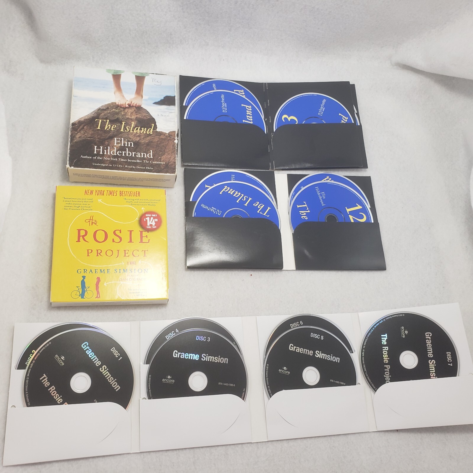 5 Fiction Audiobooks Lot CDs Unabridged Debbie the Island Genesis Rosie Project