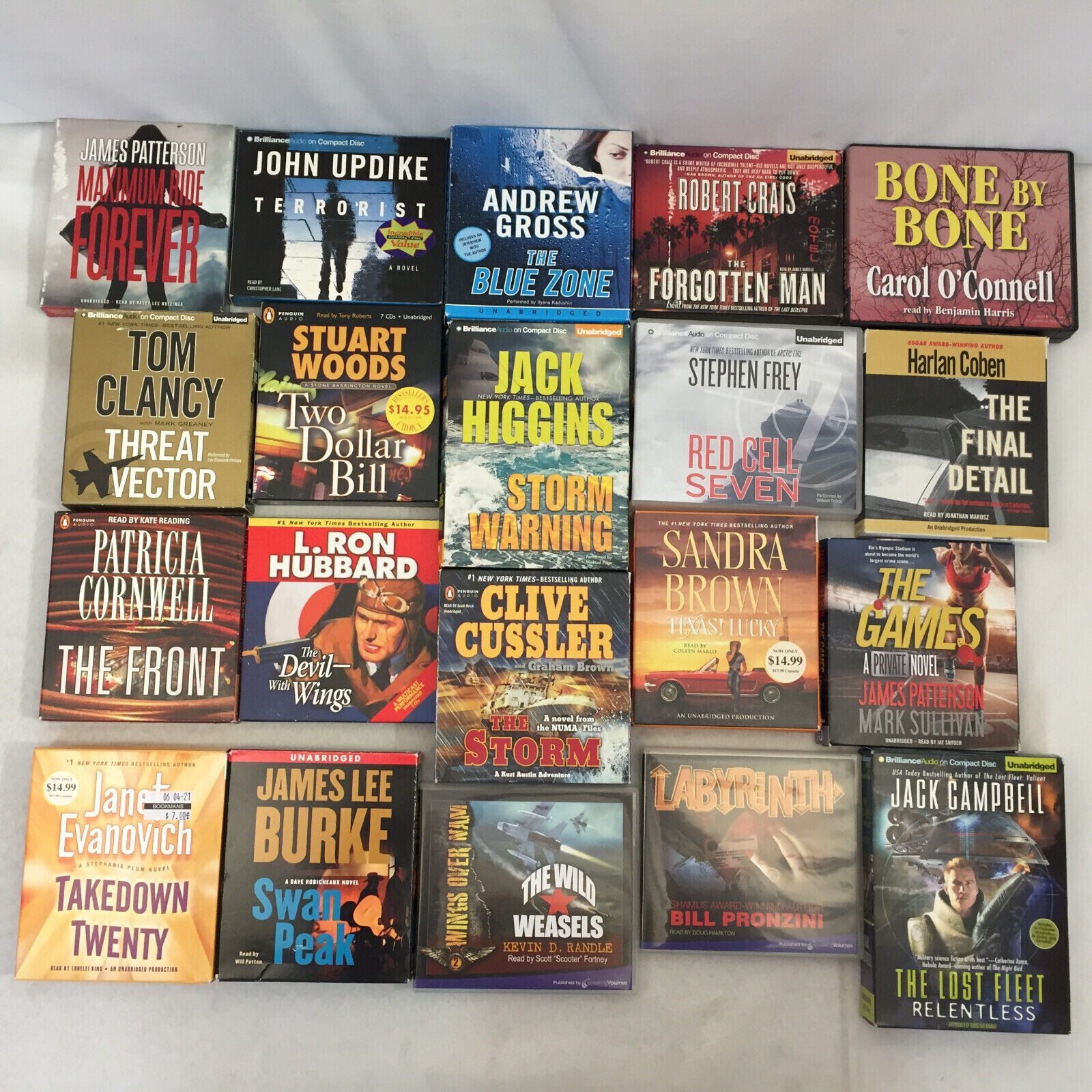 Random Unabridged Fiction CD Audiobooks 20 Book Lot Mixed Bundle Collection