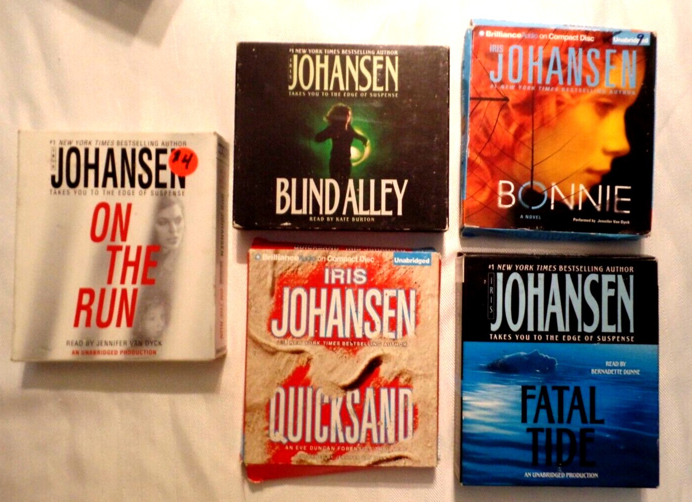 5 Audio books CD Sandra Brown Blind Alley Bonnie Quicksand Fatal Tide On The Run