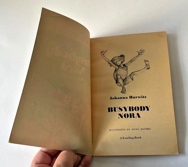 Vintage 1977 Dell Yearling Book BUSYBODY NORA by Johanna Hurwitz Second Printing